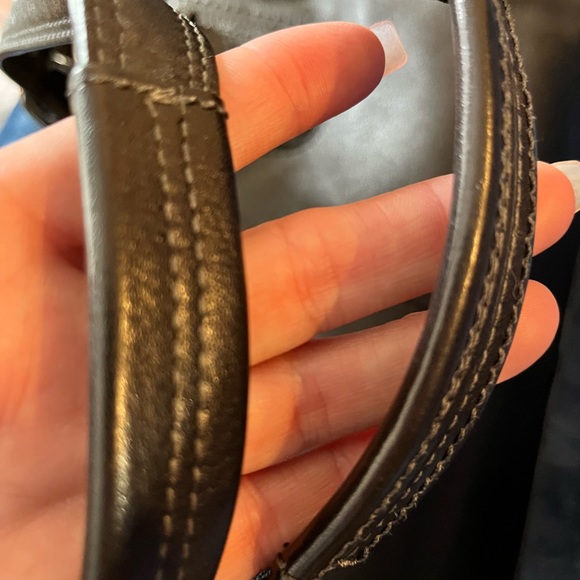 Black leather Coach purse with gray interior.  Excellent condition - Picture 2 of 12